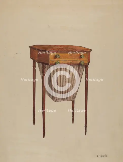 Sewing Table, 1936. Creator: Florence Choate.