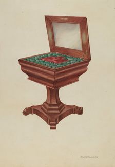Sewing Table, 1938. Creator: Charles Goodwin