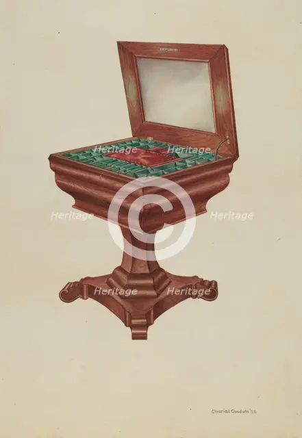 Sewing Table, 1938. Creator: Charles Goodwin.