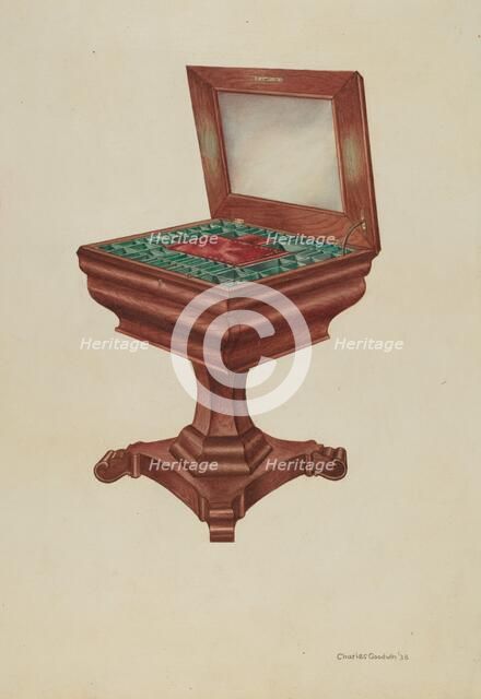 Sewing Table, 1938. Creator: Charles Goodwin.