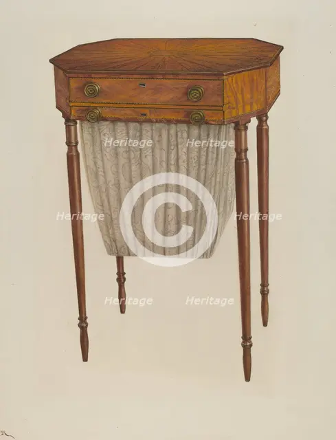 Sewing Table, 1941. Creator: Rolland Livingstone.