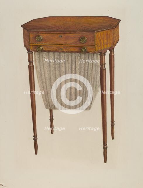 Sewing Table, 1941. Creator: Rolland Livingstone.