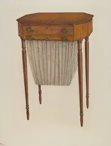 Sewing Table, 1941. Creator: Rolland Livingstone