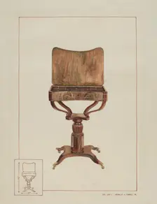 Sewing Table, c. 1938. Creator: Ernest A Towers Jr