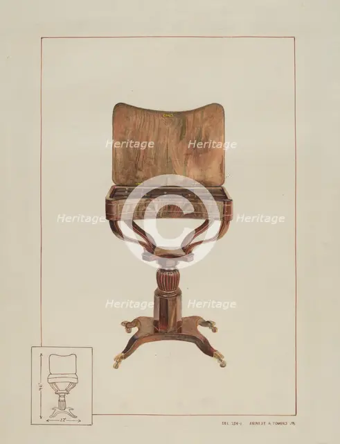 Sewing Table, c. 1938. Creator: Ernest A Towers Jr.