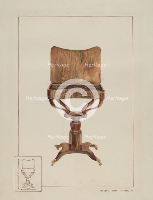 Sewing Table, c. 1938. Creator: Ernest A Towers Jr.