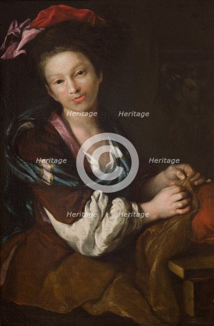 Sewing Woman, 1700 - 1738. Creator: Antonio Amarosi.