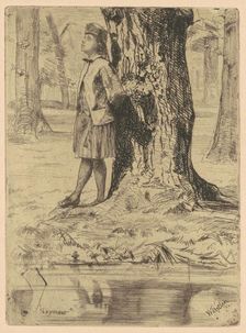 Seymour Standing Under a Tree, 1858/1859. Creator: James Abbott McNeill Whistler