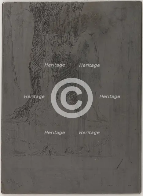 Seymour Standing under a Tree, 1859. Creator: James Abbott McNeill Whistler.