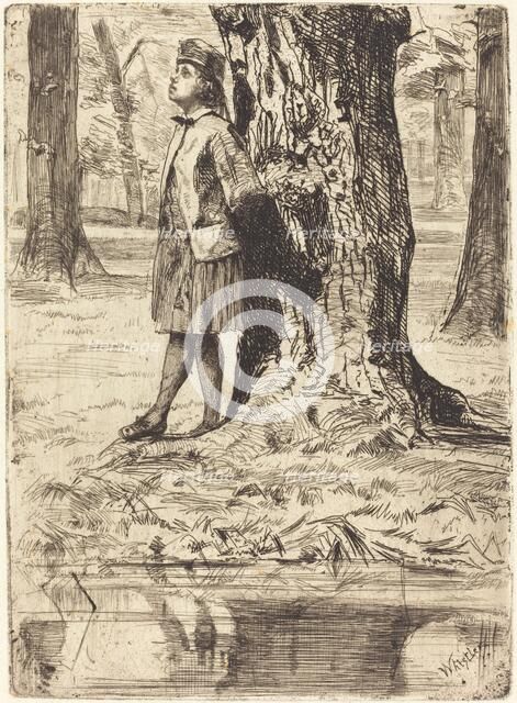 Seymour Standing under a Tree, 1859. Creator: James Abbott McNeill Whistler.