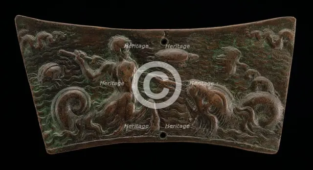 Sea-Monsters Fighting, early 16th century. Creator: Unknown.