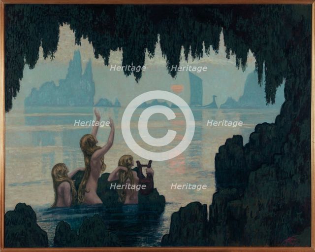 Sea nymphs singing, c.1912.  Creator: Jean Francis Auburtin.