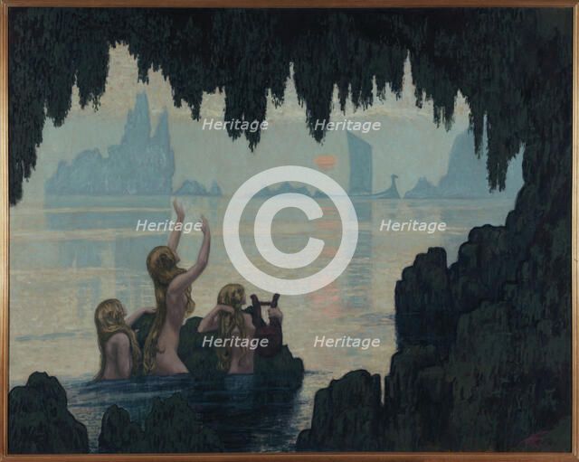 Sea nymphs singing, c.1912.  Creator: Jean Francis Auburtin.