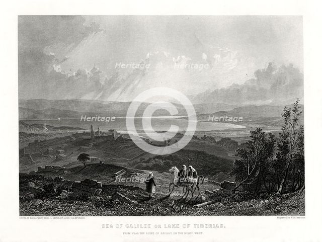 'Sea of Galilee or Lake of Tiberias', 1887. Artist: W Richardson
