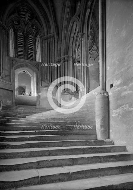 'Sea of Steps', Wells Cathedral, Somerset, 1948. Artist: Herbert Felton.