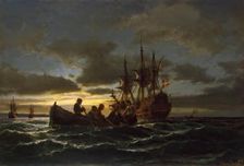 Sea at Night, 1865. Creator: Anton Melbye