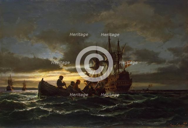 Sea at Night, 1865. Creator: Anton Melbye.