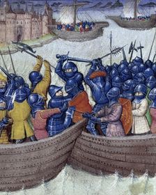 Sea battle, 15th century. Creator: Unknown