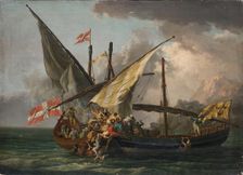 Sea Battle: Grappling with a Ship, 1765. Creator: Pierre-Jacques Volaire