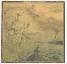 Sea: design for a wall painting in Rotterdam, c.1908-c.1917. Creator: Huib Luns
