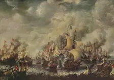 Sea Fight Between the English and Dutch Off Ter Heyde, August, 1653 (1914). Creator: Jan Abrahamsz Beerstraten