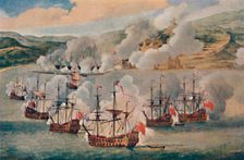 Sea-Fight in a Harbour c1670, (1903). Artist: Willem van de Velde the Younger