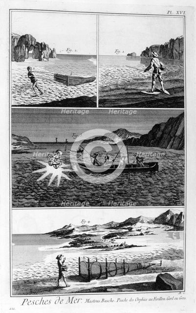 Sea fishing, 1751-1777. Artist: Unknown