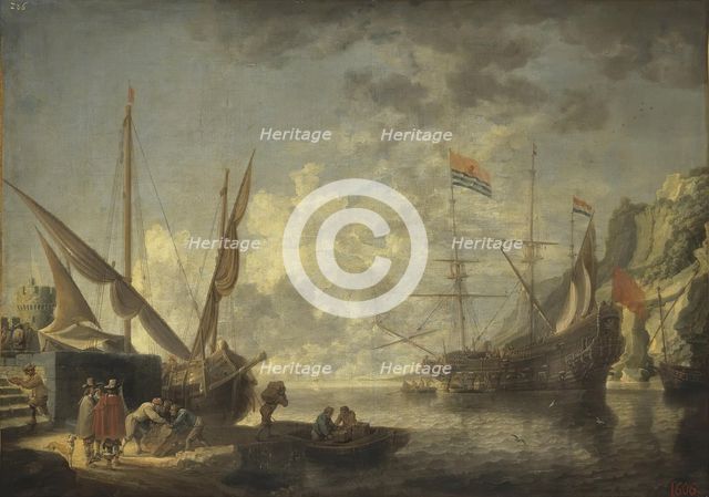 Sea Harbour, 1650. Creator: David Teniers II.