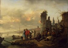 Sea Harbour, 1660. Creator: Philip Wouverman