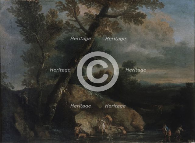 Sea landscape with robbers. Artist: Rosa, Salvatore (1615-1673)