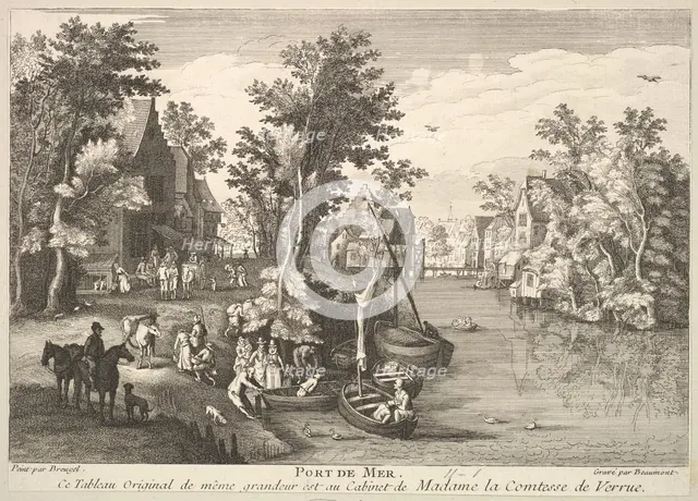 Sea Port (Port de Mer) after the painting in the collection of Madame la Comtesse de Verrue. Creator: Pierre Francois Beaumont.