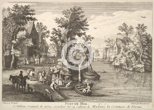 Sea Port (Port de Mer) after the painting in the collection of Madame la Comtesse de Verrue. Creator: Pierre Francois Beaumont.