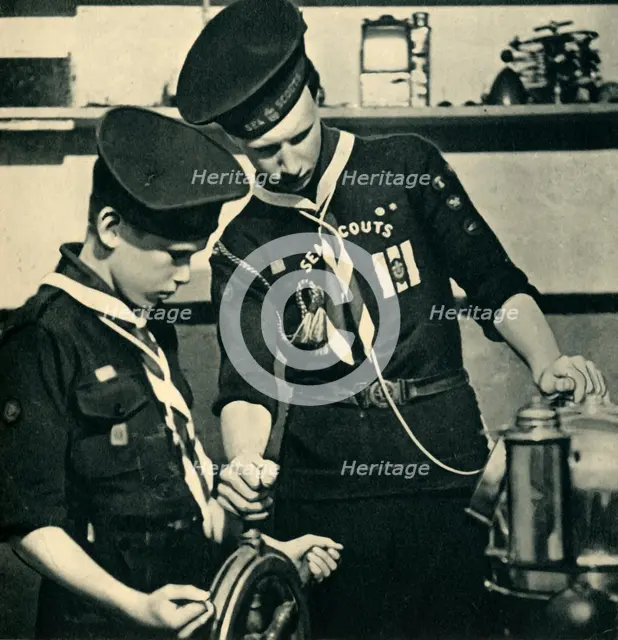 'Sea Scouts Learning to Read the Compass', 1944. Creator: Unknown.