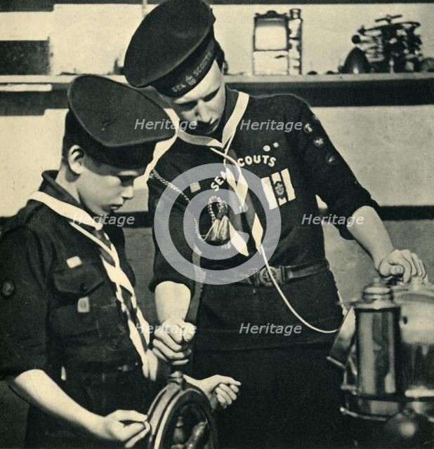 'Sea Scouts Learning to Read the Compass', 1944. Creator: Unknown.