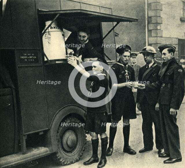 'Sea Scouts Serving at a Mobile Canteen', 1944. Creator: Unknown.