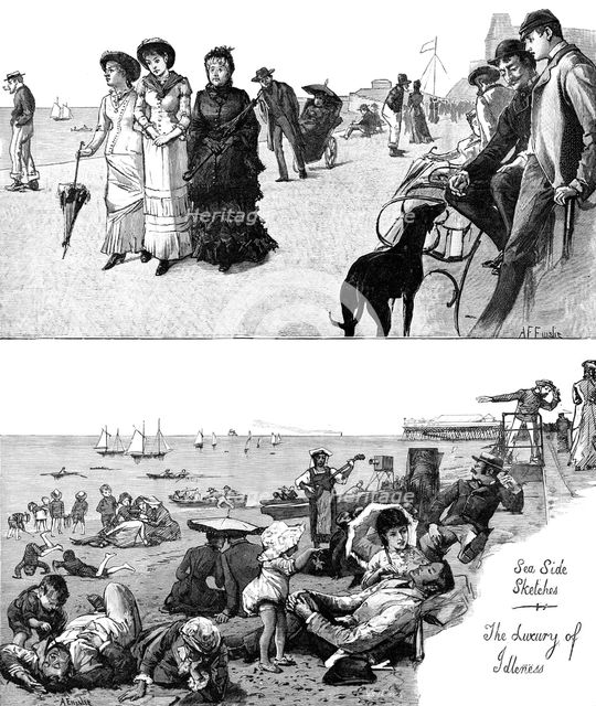 Sea Side Sketches - the Luxury of Idleness, 1883. Creator: Unknown.