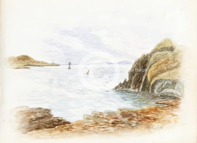 Sea view from Cliffs  -  from 'Gemmes de L'Art', a scrapbook of sketches by various..., 1898-1920. Creator: M le Cack.