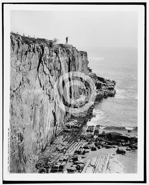 Sea wall, Bald Head Cliff, York, Me., c1901. Creator: Unknown.