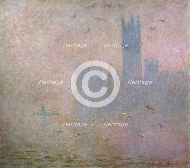 'Seagulls. The Thames in London. The Houses of Parliament', 1903-1904. Artist: Claude Monet