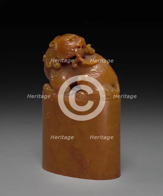 Seal with Reclining Qilin, 1736-1795. Creator: Unknown.
