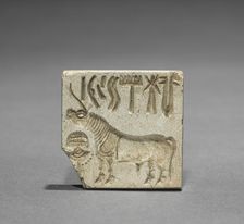Seal with Unicorn and Inscription, c. 2000 BC. Creator: Unknown