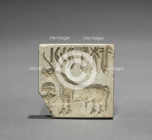 Seal with Unicorn and Inscription, c. 2000 BC. Creator: Unknown.