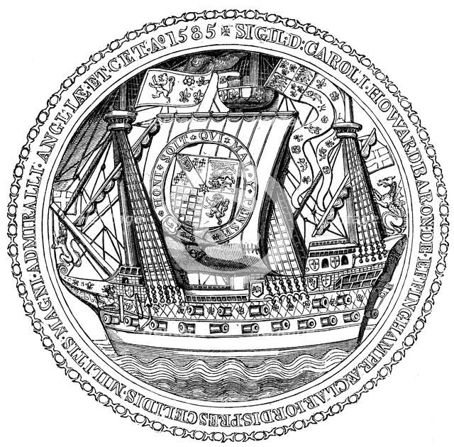 Seal and Autograph of the Lord High Admiral, Charles, Lord Howard of Nottingham, 1585. Artist: Unknown