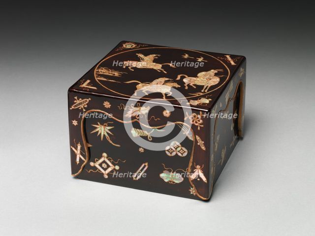 Seal Box with Hunters on Horseback, 17th-18th century. Creator: Unknown.