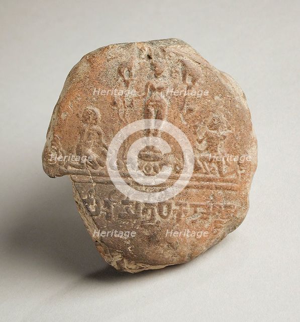 Seal Impression with Shri Lakshmi Lustrated by Elephants (Gaja-Lakshmi), 5th century. Creator: Unknown.