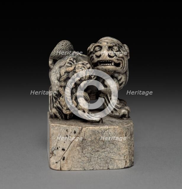 Seal: Lion and Cub, 1700s. Creator: Unknown.