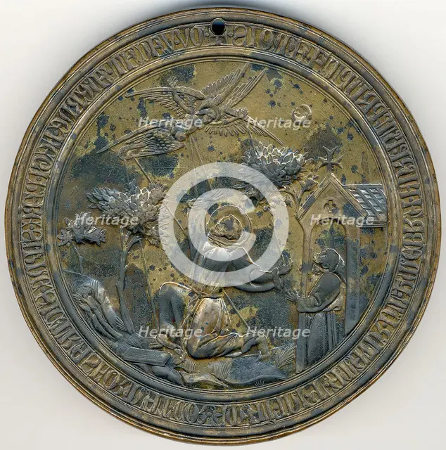 Seal Matrix, St.Francis Receiving the Stigmata, Italian, 14th century. Creator: Unknown.