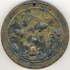 Seal Matrix, St.Francis Receiving the Stigmata, Italian, 14th century. Creator: Unknown