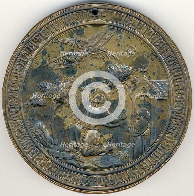 Seal Matrix, St.Francis Receiving the Stigmata, Italian, 14th century. Creator: Unknown.