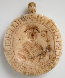 Seal Matrix with Abbot William of Gross St. Martin and Saint Martin, French, before 1152. Creator: Unknown